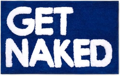 Get Naked Bath Mat Blue - Cute Bathroom Rugs Decor, Shower Mat, 31" x 20"