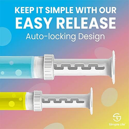 Simple Life Toilet Gel Stamp – Fresh Flower Scent, Anti-Limescale Toilet Cleaner Gel, Deodorizing & Long-Lasting Freshness, 64 Stamps, Variety Pack
