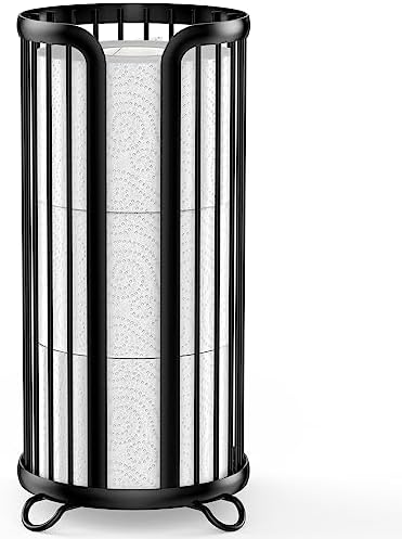 Bunoxea Toilet Paper Holder Stand, Freestanding Toilet Paper Storage,Black