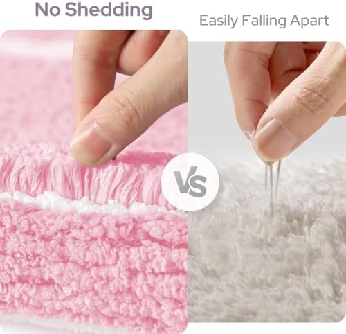 HOMEIDEAS Light Pink Bathroom Rugs Sets 2 Piece 20" x 32" + 16" x 24"