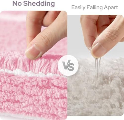 HOMEIDEAS Light Pink Bathroom Rugs Sets 2 Piece 20" x 32" + 16" x 24"