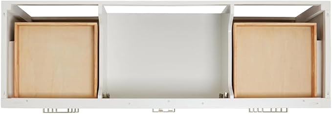ARIEL Cambridge 66-inch Bathroom Vanity Base Cabinet,Solid Wood, 2 Soft Closing Doors, 9 Dovetail Drawers, White