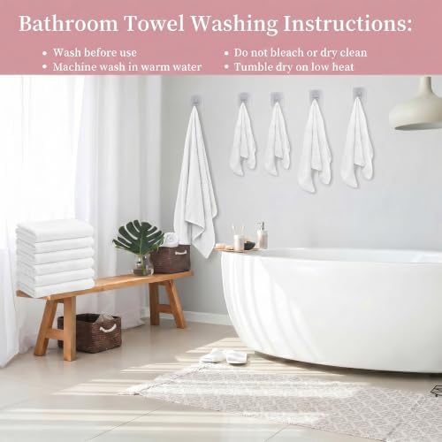 24 Pcs Towels Set 6 Bath Sheets 6 Washcloths and 12 Hand Towels, Reusable Absorbent Quick Dry Coral Velvet Towel for Shower Bath Spa Hotel Bathroom Supplies (White)