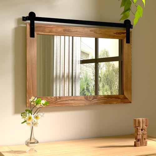 COGOOD Farmhouse Bathroom Mirrors for Over Sink - 22 x 30 Brown