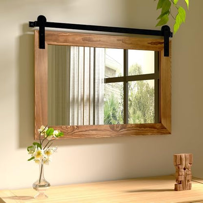 COGOOD Farmhouse Bathroom Mirrors for Over Sink - 22 x 30 Brown