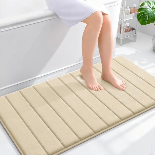 OLANLY Memory Foam Long Bathroom Rugs Runner 44x24, Super Soft Absorbent