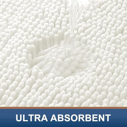Smiry Bathroom Rugs 120X24, Luxury Chenille Extra Soft Absorbent Bath Mat