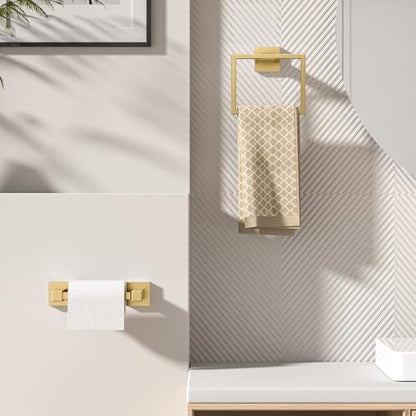 FORIOUS Toilet Paper Holder and Towel Ring Set, Bathroom Accessories Set