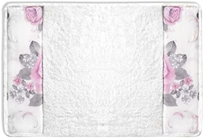 Zahari Home Michelle Bathroom Rug Luxury Bath Rug Washable Beautiful Shower Mat Unique Design Stylish Non Slip Shower Mat Floral Rug Bath Shower Tub Decor