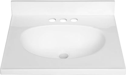 Cultured Marble Composite Bathroom Sink Top - Fits Standard 18” Vanity | Elegant and Durable Bathroom Sinks for Modern Homes - Upgrade Your Space - Perfect for Any Bathroom Design