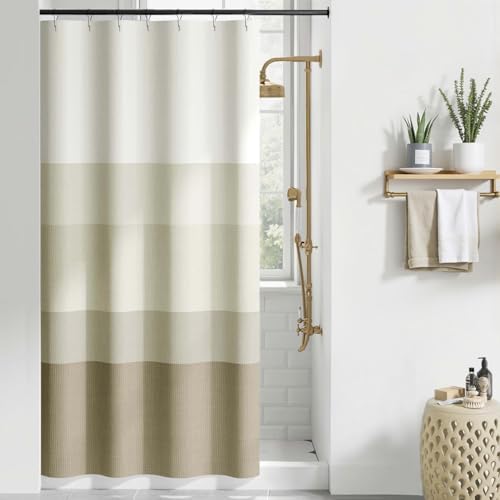 jinchan Ombre Wood Taupe Shower Curtain for Bathroom 36x72 Inch 7 Hooks
