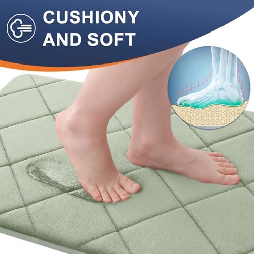 OLANLY Memory Foam Bath Mat 70x24, Ultra Soft and Absorbent Bathroom Rugs
