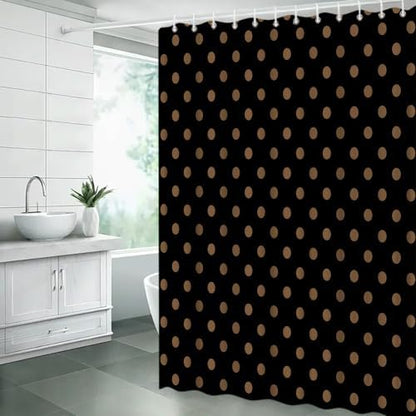 Polka Dot Shower Curtain Bathroom Decor with Hooks,70" Wx78 H