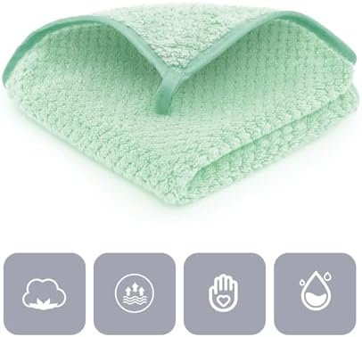 MaopaoBeauty 6 Pack Washcloth Set, Waffle Washcloth Towels Set, Microfiber Super Soft Highly Absorbent, Sturdy Quick Drying Towels for Bathroom, Gym, Sports, Yoga, Green