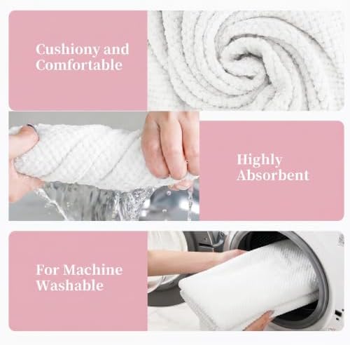 24 Pcs Towels Set 6 Bath Sheets 6 Washcloths and 12 Hand Towels, Reusable Absorbent Quick Dry Coral Velvet Towel for Shower Bath Spa Hotel Bathroom Supplies (White)