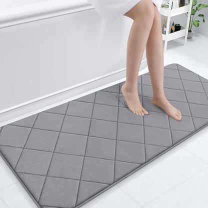 OLANLY Memory Foam Bath Mat 70x24, Ultra Soft and Absorbent Bathroom Rugs