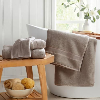Luxury Bamboo Rayon Oversized Bath Towel Set | 2-Pack | Ultra Soft | Brown