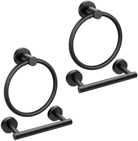 FORIOUS Toilet Paper Holder and Towel Ring Set, Bathroom Accessories Set