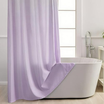 No Hook Shower Curtain and Liner for Bathroom, Ombre Lavender, 71" x 74"
