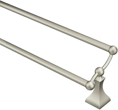 Moen DN8322BN Retreat 24-Inch Wall Mount Bathroom Double Towel Bar, Brushed Nickel