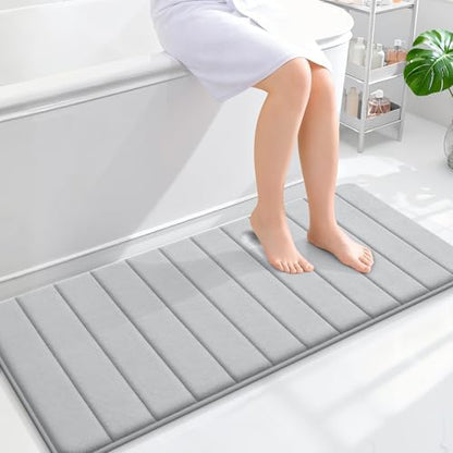 OLANLY Memory Foam Long Bathroom Rugs Runner 47x20, Super Soft Absorbent