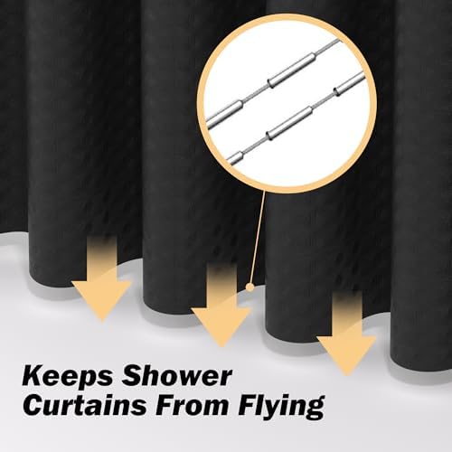 23 PCS Black Bathroom Accessories Set丨Shower Curtain Bathroom Accessory
