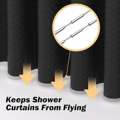 25 PCS Black Bathroom Accessories Set丨Shower Curtain Bathroom Accessory