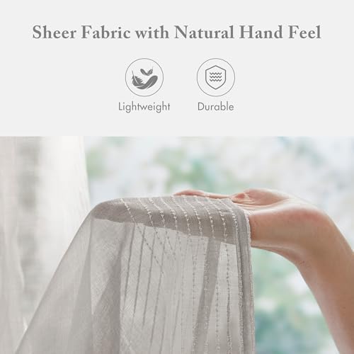 Madison Park Anna Sheer Shower Curtain for Bathroom, 72 x 72, Grey