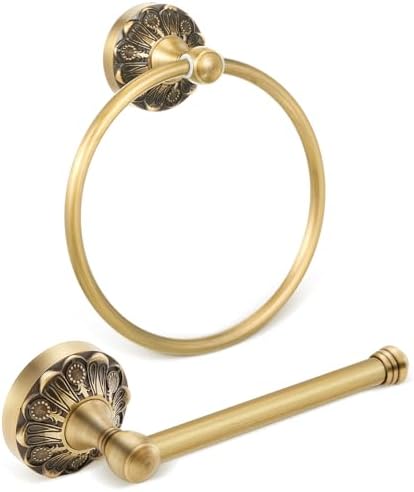 2 Pcs Antique Toilet Paper Holder Hand Towel Ring, Round