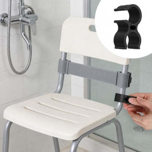 2PCS Shower Chair Shower Head Holder Clip Black Universal Clip