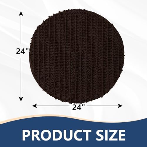 Arotive Round Bathroom Rugs 24x24, Soft Absorbent Chenille Shaggy Bath Mat