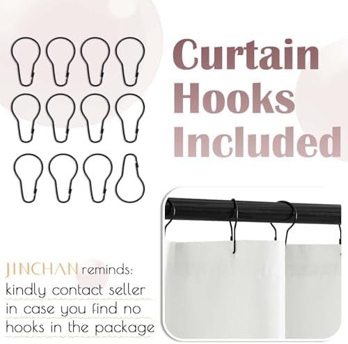 jinchan Ombre Dusty Pink Shower Curtain for Bathroom 70x72 Inch 12 Hooks