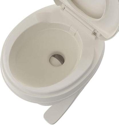 SEAFLO Bone-Colored Residential Height Camper/RV Toilet, 18.5” Height, Gravity Flush, Foot Pedal, Oversized Bowl, Soft-Close Seat, 4-Year Warranty