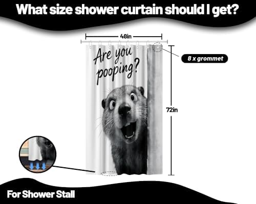 Small Stall Shower Curtain Rv are You Pooping Otter, 48 x 72 Inchs