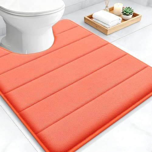 OLANLY Memory Foam Toilet Rugs U Shaped 24x20, Super Soft and Absorbent