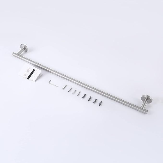 KES Bathroom Towel Bar, Towel Hangers for Bathroom Wall Shower Hand Towel Holder Hanger 27.6 Inches SUS304 Stainless Steel RUSTPROOF Wall Mount Brushed Steel, Total Length 29.9 Inch, A2000S75-2