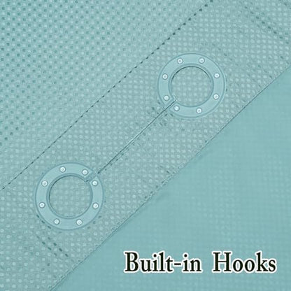 Gibelle No Hook Cloth Teal Shower Curtain with Liner, 72x80