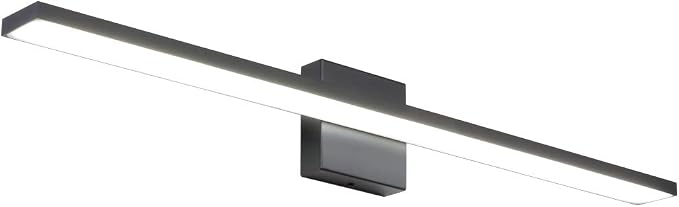 Ralbay 31.5inch Modern LED Black Vanity Light 28W Aluminum Frosted Acrylic for Bathroom Vanity Lighting Fixtures Cool White 6000K