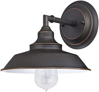 Westinghouse 6343500 Indoor Wall Fixture, 1-Light Sconce, Oil Rubbed Bronze - White Interior