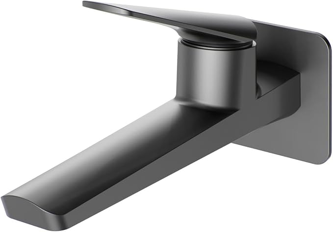 BiaoTeng Concealed Wall Mounted Bathroom Faucet Single Handle Hot and Cold Brass Faucets for Bathroom Sinks One Hole Grey