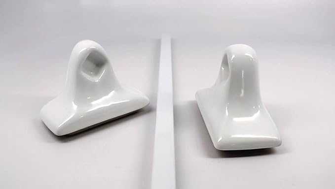 Tenedos White Glazed Ceramic Bathroom Accessory Kit - Not for Flat Surface Installation (Towel Bar)- There is an Insert that goes Inside wall- Professional Installation Needed