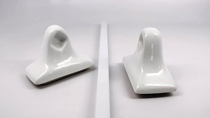 Tenedos White Glazed Ceramic Bathroom Accessory Kit - Not for Flat Surface Installation (Towel Bar)- There is an Insert that goes Inside wall- Professional Installation Needed