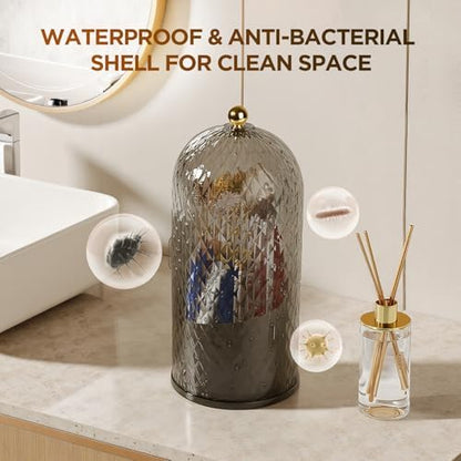 3 Slots Rotating Toothbrush Holders with Lid for Bathroom