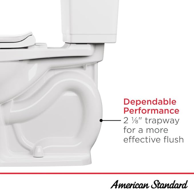 American Standard 215TA104.020 Cadet PRO Two-Piece Toilet, Seat not Included, Extra Tall Height, Left-Hand Trip Lever, 12-Inch Rough, Elongated Front, White, 1.28 GPF