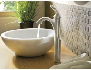 Moen Eva Brushed Nickel One-Handle Single Hole Bathroom Sink Faucet with Optional Deckplate and Available Vessel Sink Extension Kit, 6400BN
