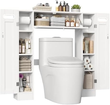 Keyluv Short Over the Toilet Storage Cabinet with Doors for Small Bathroom