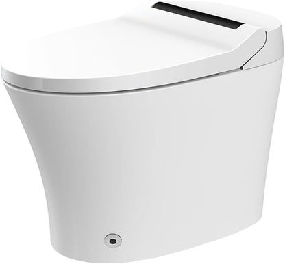 Blossom Smart Toilet with Built-in Bidet, One-Piece Tankless Toilet with Heated Seat, Air Dryer, Auto Flush, Remote Foot Sensor Control, Self-Cleaning Nozzle, Warm Drying