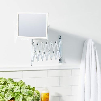 JERDON Wall-Mounted Makeup Mirror - 5X Magnification - Chrome - J2020C