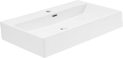 Claire 30” Rectangle Wall-Mount Bathroom Sink