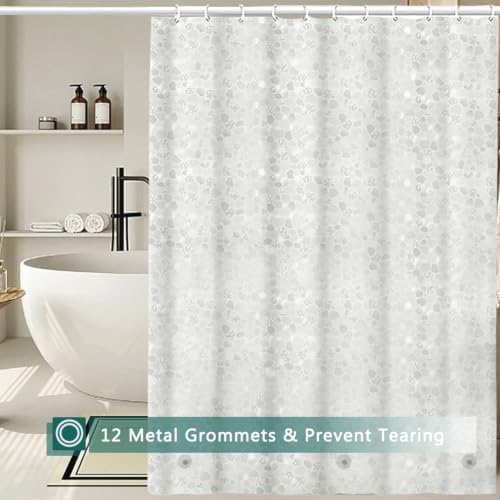Shower Curtain Liner, 100% Waterproof Peva Shower Curtains with 3 Duty Heavy Bottom Magnets and 12 Rust Proof Grommets, 72x72 Weighted Shower Liner for Shower Stall, Bathtubs